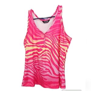 Zebra Print Colorful Ribbed Tank
